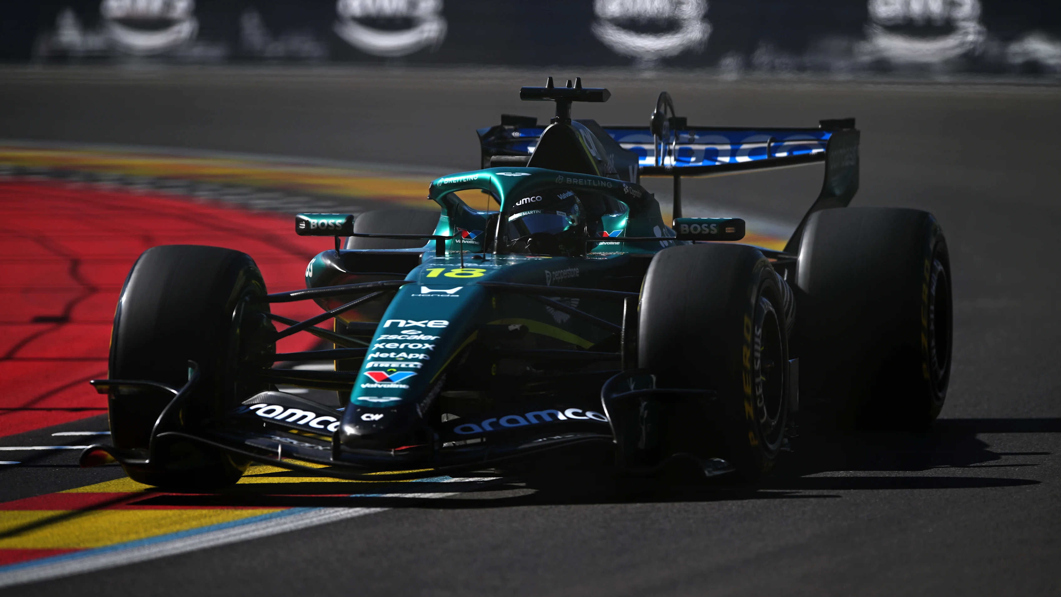 MADRID, SPAIN - SEPTEMBER 11: Lance Stroll of Canada driving the (18) Aston Martin F1 Team AMR26