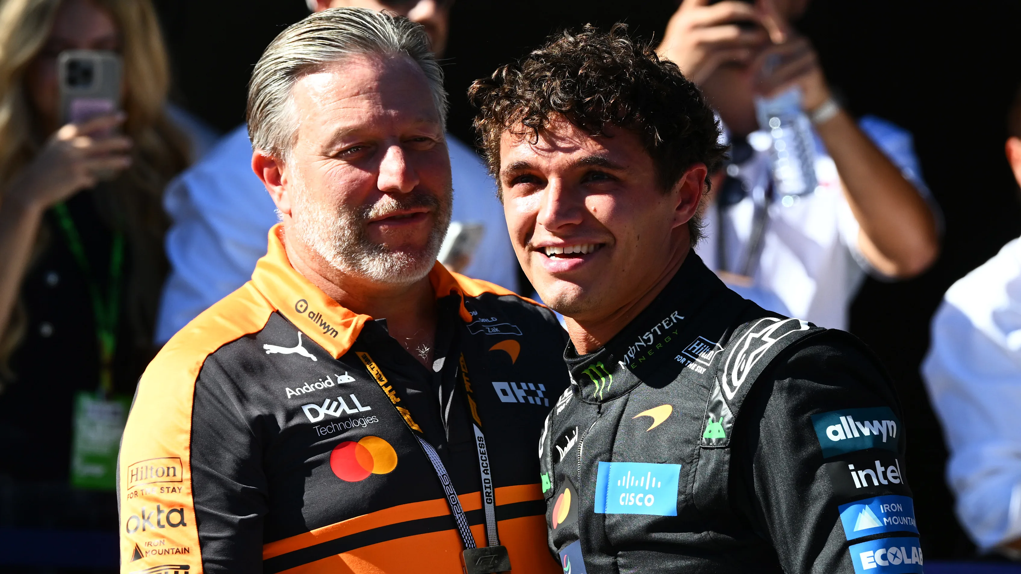 MADRID, SPAIN - SEPTEMBER 12: Pole position qualifier Lando Norris of Great Britain and McLaren and