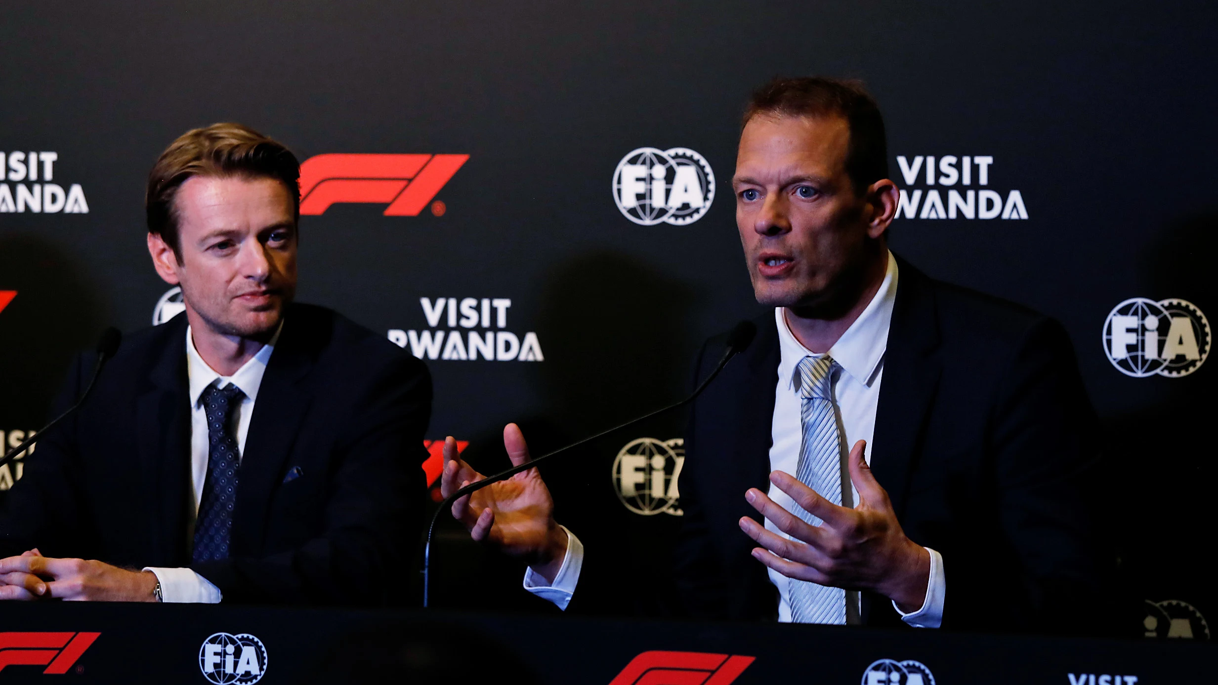 KIGALI, RWANDA - OCTOBER 13: Carsten Tilke, Managing Director of Tilke GmbH & Co. KG and Alex Wurz,
