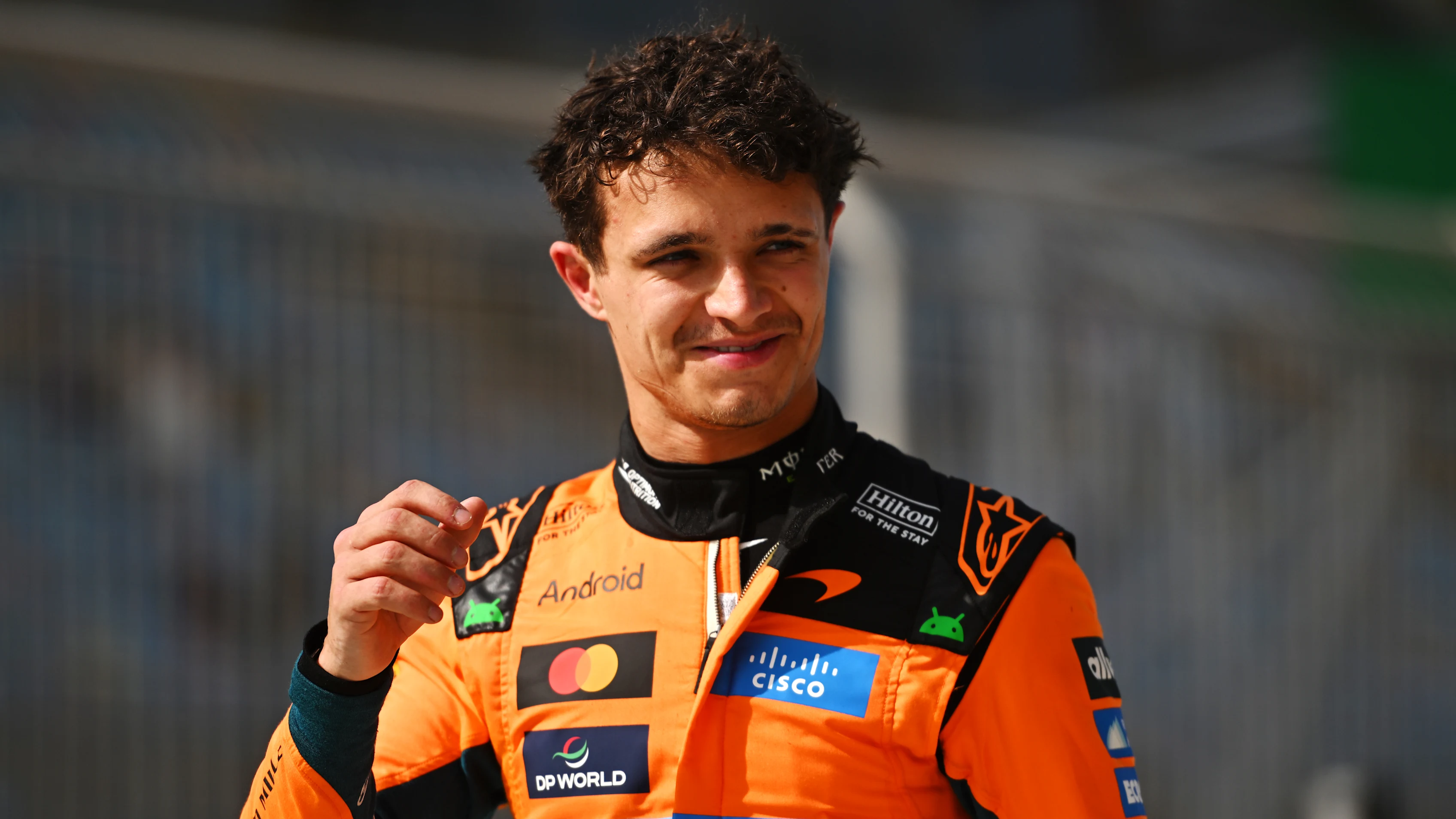 BAHRAIN, BAHRAIN - FEBRUARY 12: Lando Norris of Great Britain and McLaren looks on during day two