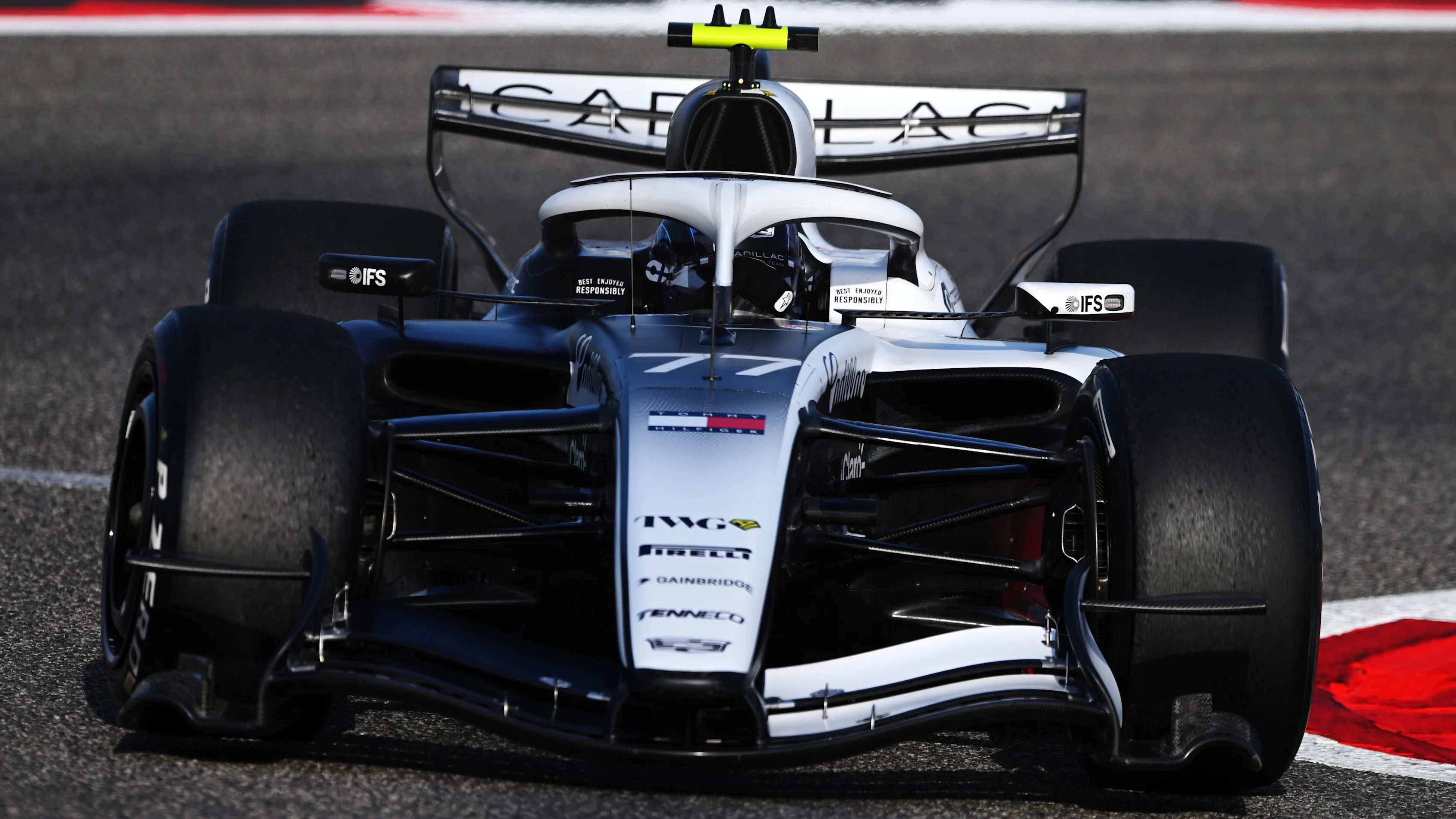 BAHRAIN, BAHRAIN - FEBRUARY 12: Sergio Perez of Mexico driving the (11) Cadillac F1 Team Ferrari on