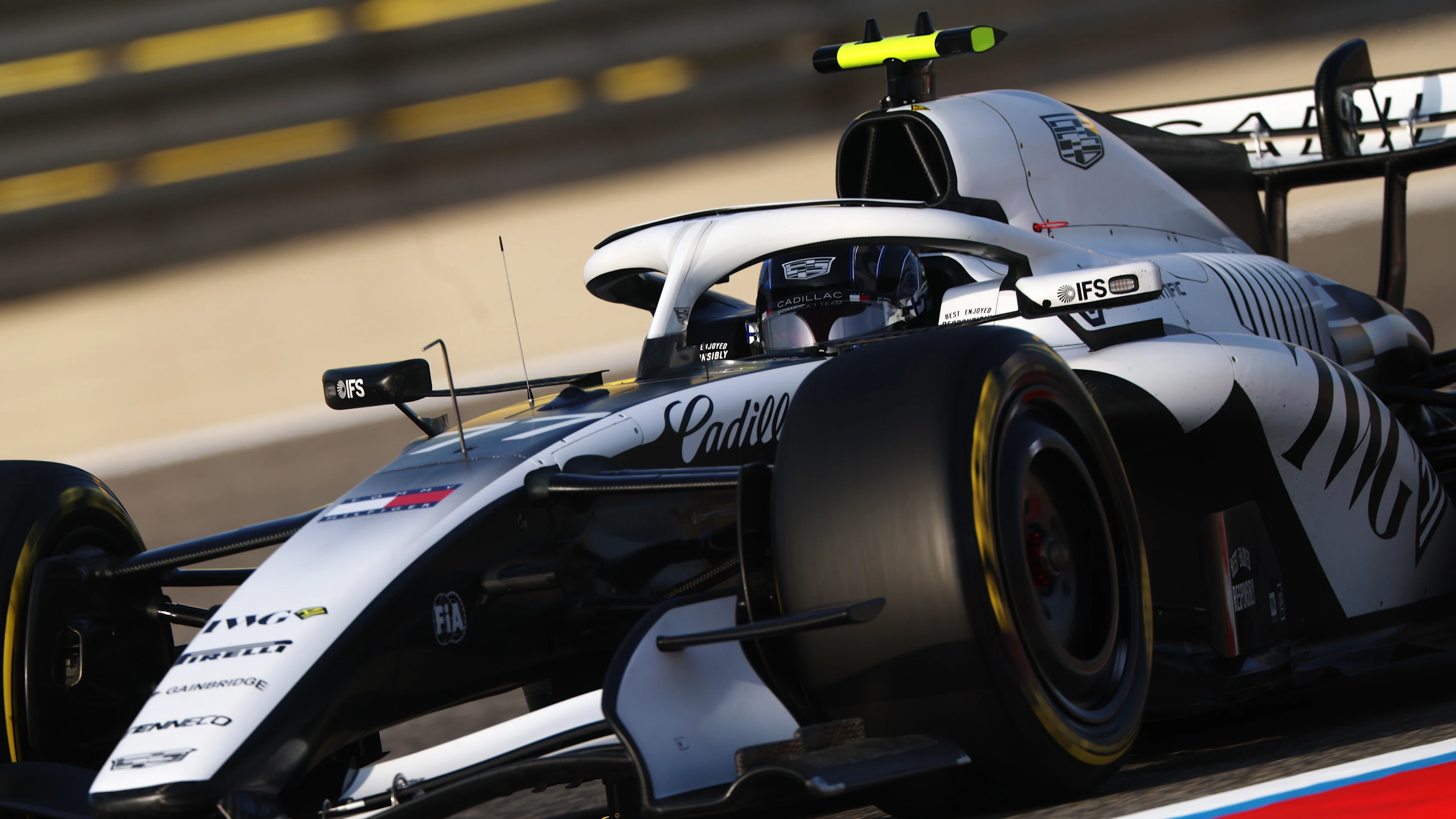 BAHRAIN, BAHRAIN - FEBRUARY 12: Valtteri Bottas of Finland driving the (77) Cadillac F1 Team