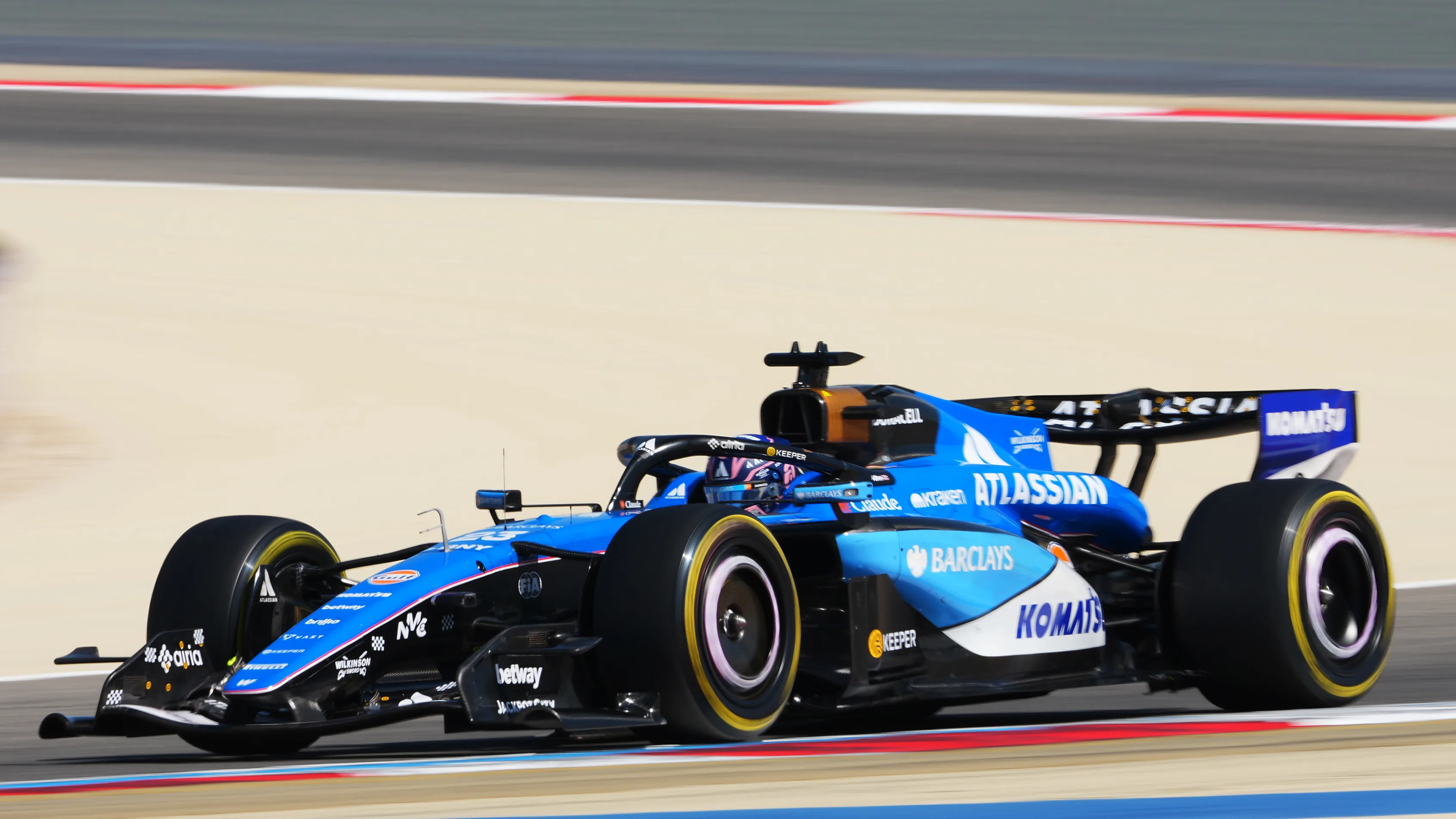 BAHRAIN, BAHRAIN - FEBRUARY 19: Alexander Albon of Thailand driving the (23) Williams FW48 Mercedes