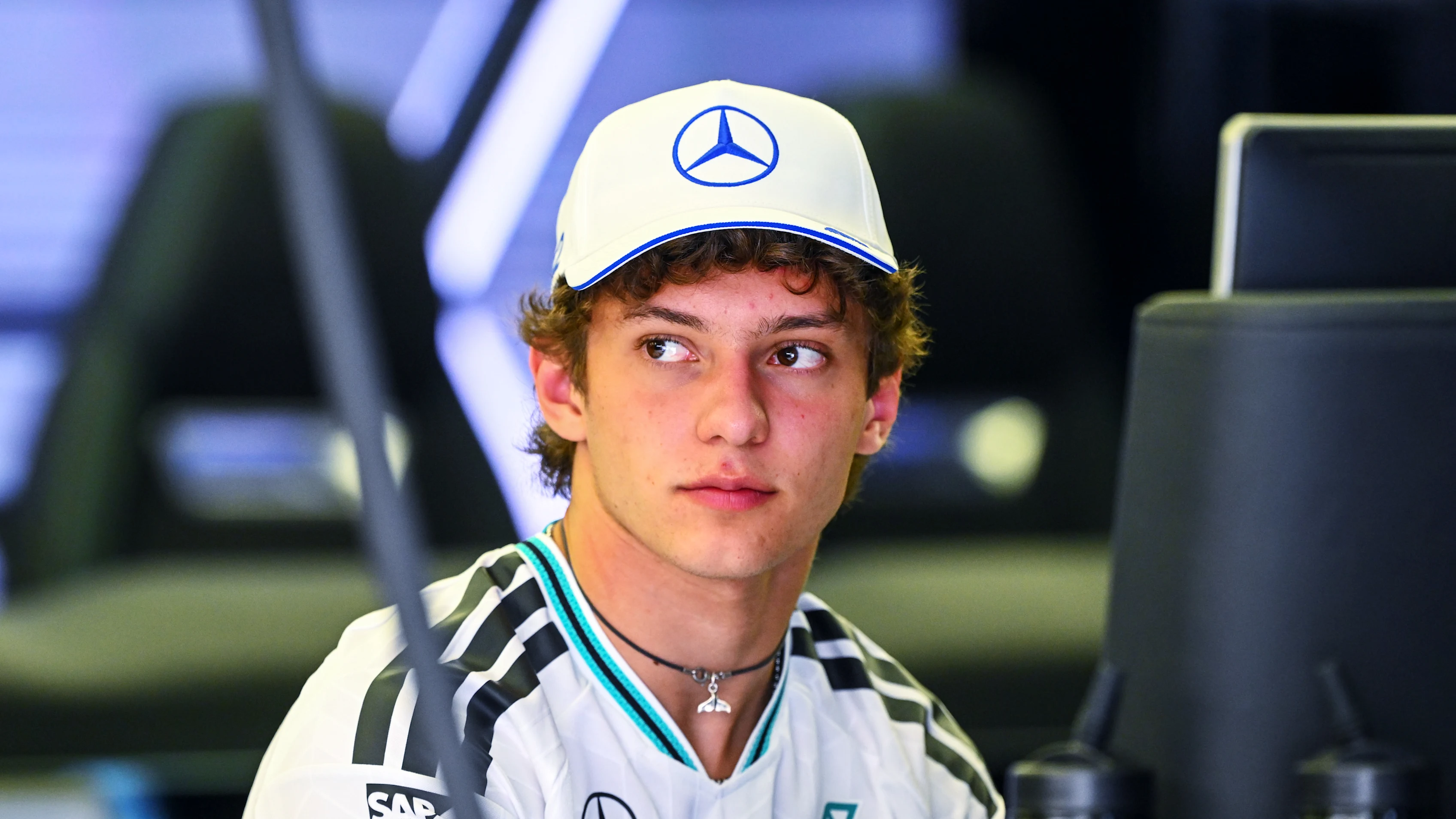 BAHRAIN, BAHRAIN - FEBRUARY 19: Andrea Kimi Antonelli of Italy and Mercedes AMG Petronas F1 Team