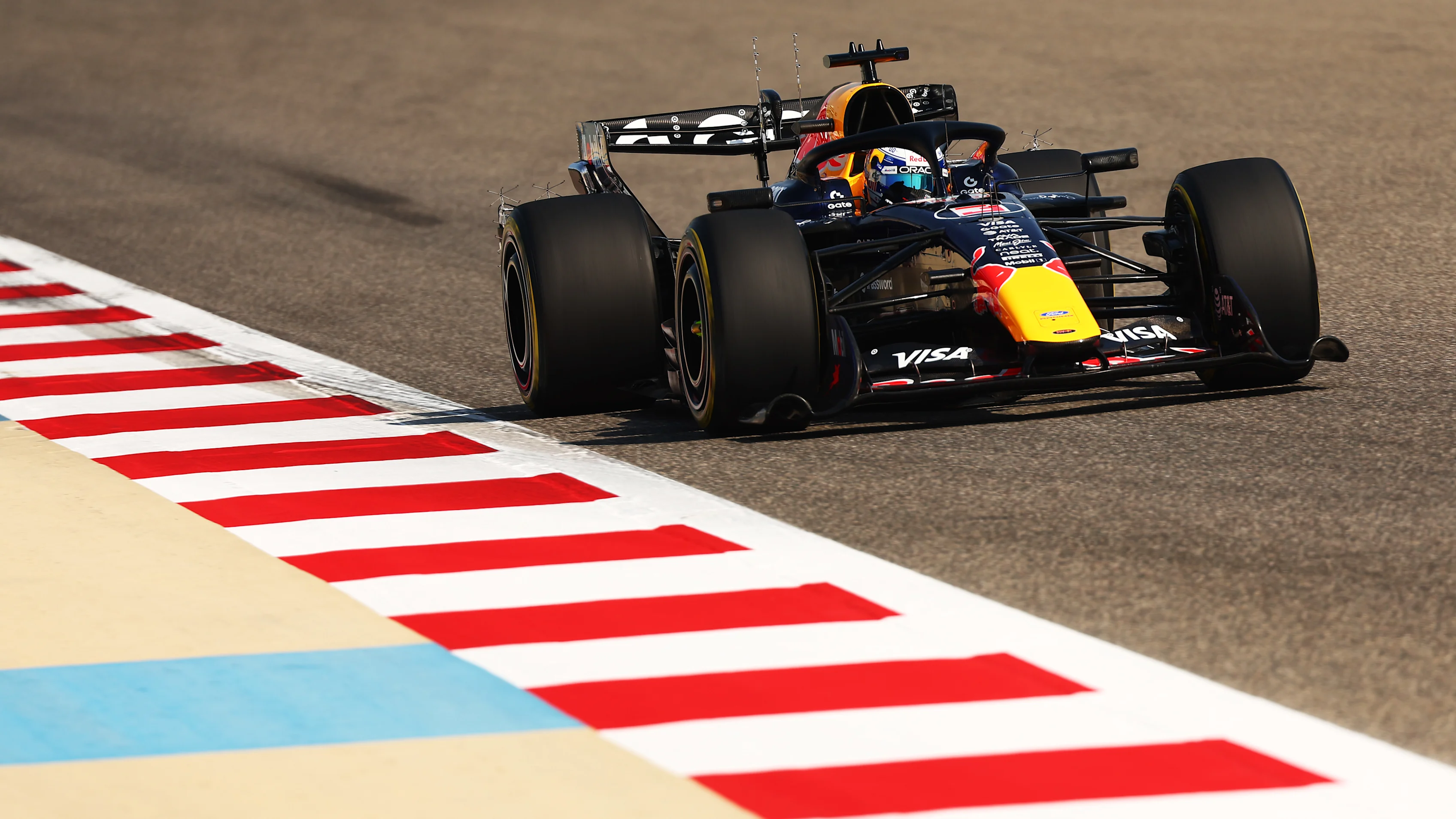 BAHRAIN, BAHRAIN - FEBRUARY 13: Max Verstappen of the Netherlands driving the (3) Oracle Red Bull