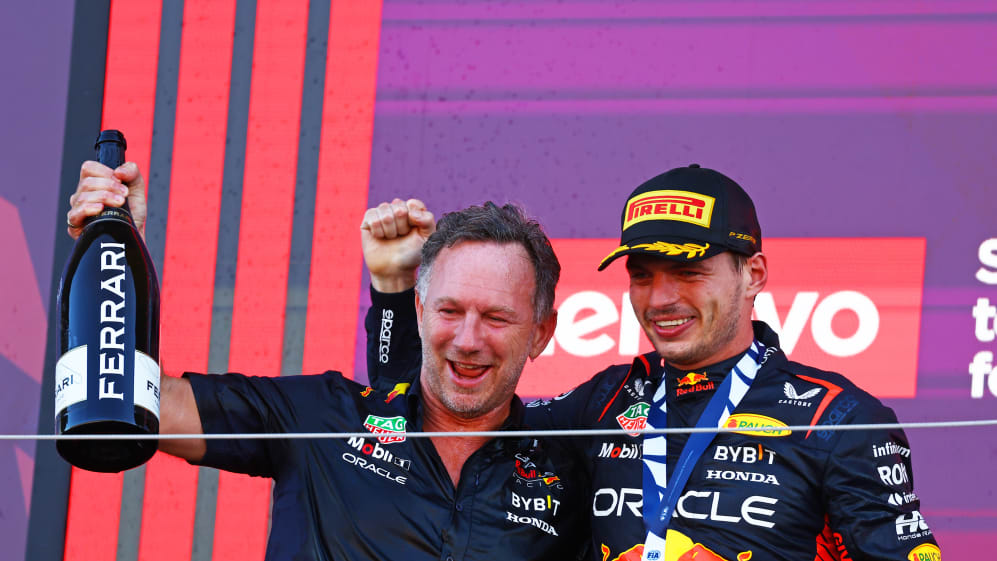 SUZUKA, JAPAN - SEPTEMBER 24: Race winner Max Verstappen of the Netherlands and Oracle Red Bull