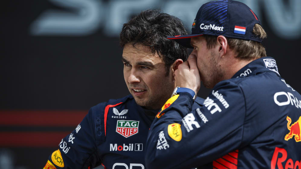 Sergio Pérez de México, Oracle Red Bull Racing, retrato Max Verstappen de Holanda, Oracle Red