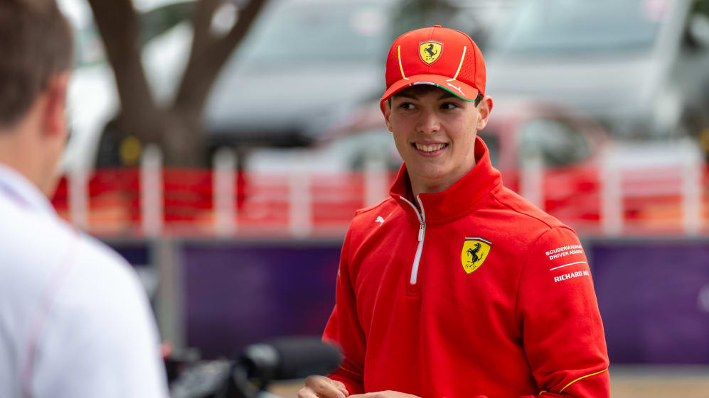 ALBERT PARK, AUSTRALIA - MARCH 23: Ollie Bearman walks into Melbourne Walk during the 2024 Rolex