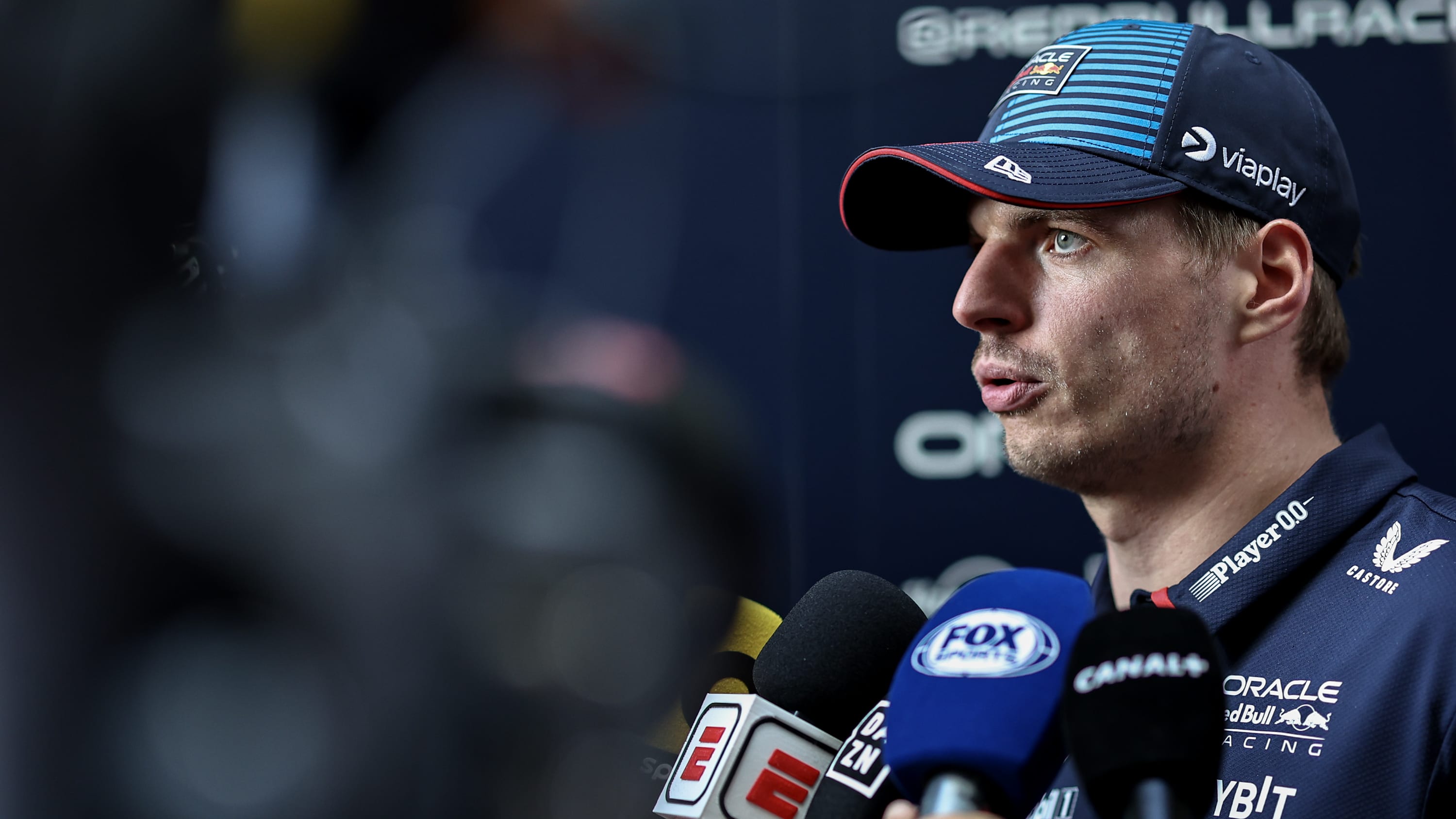 MIAMI, FLORIDA - MAY 02: Max Verstappen of the Netherlands and Oracle Red Bull Racing looks on in