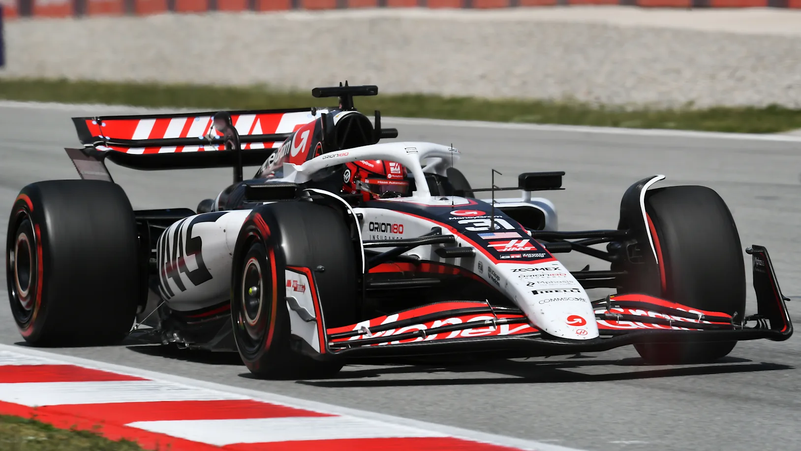 BARCELONA, SPAIN - JUNE 01: Esteban Ocon of France driving the (31) Haas F1 VF-25 Ferrari on track