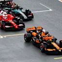 MIAMI, FLORIDA - MAY 04: Lando Norris of Great Britain and McLaren Oscar Piastri of Australia and