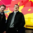 2005: Christian Horner is pictured with Guenther Steiner, Red Bull's then Technical Operations Director. Steiner would go on to become Haas Team Principal