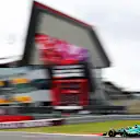 NORTHAMPTON, ENGLAND - JULY 05: Lance Stroll of Canada driving the (18) Aston Martin AMR24 Mercedes on track during practice ahead of the F1 Grand Prix of Great Britain at Silverstone Circuit on July 05, 2024 in Northampton, England. (Photo by Peter Fox - Formula 1/Formula 1 via Getty Images)