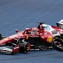SAO PAULO, BRAZIL - NOVEMBER 09: Charles Leclerc of Monaco driving the (16) Scuderia Ferrari SF-25 crashes out at the restart during the F1 Grand Prix of Brazil at Autodromo Jose Carlos Pace on November 09, 2025 in Sao Paulo, Brazil. (Photo by Anni Graf - Formula 1/Formula 1 via Getty Images)