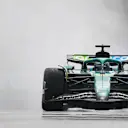 NORTHAMPTON, ENGLAND - JULY 06: Lance Stroll of Canada driving the (18) Aston Martin F1 Team AMR25 Mercedes on track during the F1 Grand Prix of Great Britain at Silverstone Circuit on July 06, 2025 in Northampton, England. (Photo by Clive Mason/Getty Images)