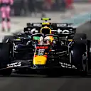 LUSAIL CITY, QATAR - NOVEMBER 30: Yuki Tsunoda of Japan driving the (22) Oracle Red Bull Racing RB21 leads Gabriel Bortoleto of Brazil driving the (5) Kick Sauber C45 Ferrari in the Pitlane during the F1 Grand Prix of Qatar at Lusail International Circuit on November 30, 2025 in Lusail City, Qatar. (Photo by Peter Fox/Getty Images)