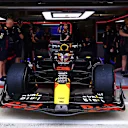 NORTHAMPTON, ENGLAND - JULY 11: Daniel Ricciardo of Australia driving the (3) Oracle Red Bull Racing RB19 leaves the garage during Formula 1 testing at Silverstone Circuit on July 11, 2023 in Northampton, England. (Photo by Mark Thompson/Getty Images)
