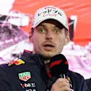 Red Bull Racing's Dutch driver Max Verstappen speaks during a talk session as part of the 2024 FIA