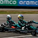 Alonso and de la Rosa joined the students for an afternoon on the track