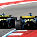 AUSTIN, TEXAS - OCTOBER 19: Franco Colapinto of Argentina driving the (43) Alpine F1 A525 Renault and Pierre Gasly of France driving the (10) Alpine F1 A525 Renault battle for track position during the F1 Grand Prix of United States at Circuit of The Americas on October 19, 2025 in Austin, Texas. (Photo by Sam Bloxham/LAT Images)