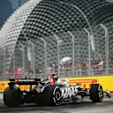 SINGAPORE, SINGAPORE - SEPTEMBER 20: Kevin Magnussen of Denmark driving the (20) Haas F1 VF-24 Ferrari on track during practice ahead of the F1 Grand Prix of Singapore at Marina Bay Street Circuit on September 20, 2024 in Singapore, Singapore. (Photo by Clive Mason/Getty Images)