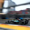SINGAPORE, SINGAPORE - SEPTEMBER 20: Lewis Hamilton of Great Britain driving the (44) Mercedes AMG Petronas F1 Team W15 on track during practice ahead of the F1 Grand Prix of Singapore at Marina Bay Street Circuit on September 20, 2024 in Singapore, Singapore. (Photo by Rudy Carezzevoli/Getty Images)
