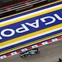 SINGAPORE, SINGAPORE - SEPTEMBER 20: Fernando Alonso of Spain driving the (14) Aston Martin AMR24 Mercedes on track during practice ahead of the F1 Grand Prix of Singapore at Marina Bay Street Circuit on September 20, 2024 in Singapore, Singapore. (Photo by Joe Portlock/Getty Images)