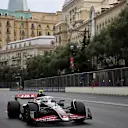 BAKU, AZERBAIJAN - SEPTEMBER 14: Nico Hulkenberg of Germany driving the (27) Haas F1 VF-24 Ferrari on track during final practice ahead of the F1 Grand Prix of Azerbaijan at Baku City Circuit on September 14, 2024 in Baku, Azerbaijan. (Photo by Dan Mullan/Getty Images)