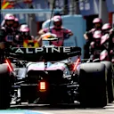 IMOLA, ITALY - MAY 19: Pierre Gasly of France driving the (10) Alpine F1 A524 Renault makes a pitstop during the F1 Grand Prix of Emilia-Romagna at Autodromo Enzo e Dino Ferrari Circuit on May 19, 2024 in Imola, Italy. (Photo by Mark Thompson/Getty Images)