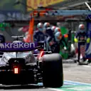 IMOLA, ITALY - MAY 19: Alexander Albon of Thailand driving the (23) Williams FW46 Mercedes makes a pitstop during the F1 Grand Prix of Emilia-Romagna at Autodromo Enzo e Dino Ferrari Circuit on May 19, 2024 in Imola, Italy. (Photo by Mark Thompson/Getty Images)