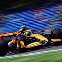 IMOLA, ITALY - MAY 18: Lando Norris of Great Britain driving the (4) McLaren MCL38 Mercedes on track during final practice ahead of the F1 Grand Prix of Emilia-Romagna at Autodromo Enzo e Dino Ferrari Circuit on May 18, 2024 in Imola, Italy. (Photo by Mark Thompson/Getty Images)