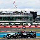NORTHAMPTON, ENGLAND - JULY 05: George Russell of Great Britain driving the (63) Mercedes AMG Petronas F1 Team W15 on track during practice ahead of the F1 Grand Prix of Great Britain at Silverstone Circuit on July 05, 2024 in Northampton, England. (Photo by Bryn Lennon - Formula 1/Formula 1 via Getty Images)