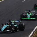 MONZA, ITALY - SEPTEMBER 01: Lance Stroll of Canada driving the (18) Aston Martin AMR24 Mercedes leads Valtteri Bottas of Finland driving the (77) Kick Sauber C44 Ferrari on track during the F1 Grand Prix of Italy at Autodromo Nazionale Monza on September 01, 2024 in Monza, Italy. (Photo by Joe Portlock - Formula 1/Formula 1 via Getty Images)