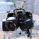 MONTE-CARLO, MONACO - MAY 26: The car of Sergio Perez of Mexico and Oracle Red Bull Racing is recovered from the track after crashing during the F1 Grand Prix of Monaco at Circuit de Monaco on May 26, 2024 in Monte-Carlo, Monaco. (Photo by Clive Rose/Getty Images)