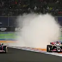 LUSAIL CITY, QATAR - DECEMBER 01: Kevin Magnussen of Denmark driving the (20) Haas F1 VF-24 Ferrari runs wide during the F1 Grand Prix of Qatar at Lusail International Circuit on December 01, 2024 in Lusail City, Qatar. (Photo by Mark Sutton - Formula 1/Formula 1 via Getty Images)