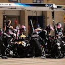 AUSTIN, TEXAS - OCTOBER 20: Esteban Ocon of France driving the (31) Alpine F1 A524 Renault makes a pit stop during the F1 Grand Prix of United States at Circuit of The Americas on October 20, 2024 in Austin, Texas. (Photo by Jared C. Tilton/Getty Images)