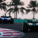 ABU DHABI, UNITED ARAB EMIRATES - DECEMBER 07: Lance Stroll of Canada driving the (18) Aston Martin F1 Team AMR25 Mercedes on track during the F1 Grand Prix of Abu Dhabi at Yas Marina Circuit on December 07, 2025 in Abu Dhabi, United Arab Emirates. (Photo by Clive Rose/Getty Images)