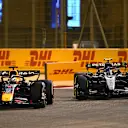 BAHRAIN, BAHRAIN - APRIL 13: Max Verstappen of the Netherlands driving the (1) Oracle Red Bull Racing RB21 leads Andrea Kimi Antonelli of Italy driving the (12) Mercedes AMG Petronas F1 Team W16 on track during the F1 Grand Prix of Bahrain at Bahrain International Circuit on April 13, 2025 in Bahrain, Bahrain. (Photo by Clive Mason/Getty Images)