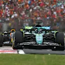 BUDAPEST, HUNGARY - AUGUST 03: Lance Stroll of Canada driving the (18) Aston Martin F1 Team AMR25 Mercedes on track during the F1 Grand Prix of Hungary at Hungaroring on August 03, 2025 in Budapest, Hungary. (Photo by Rudy Carezzevoli/Getty Images)