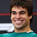 BUDAPEST, HUNGARY - JULY 31: Lance Stroll of Canada and Aston Martin F1 Team looks on in the Drivers Press Conference during previews ahead of the F1 Grand Prix of Hungary at Hungaroring on July 31, 2025 in Budapest, Hungary. (Photo by Clive Rose/Getty Images)