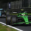 MONZA, ITALY - SEPTEMBER 07: Gabriel Bortoleto of Brazil driving the (5) Kick Sauber C45 Ferrari leads Fernando Alonso of Spain driving the (14) Aston Martin F1 Team AMR25 Mercedes on track during the F1 Grand Prix of Italy at Autodromo Nazionale Monza on September 07, 2025 in Monza, Italy. (Photo by Rudy Carezzevoli/Getty Images)