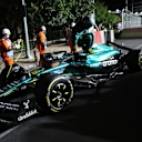 LAS VEGAS, NEVADA - NOVEMBER 22: Lance Stroll of Canada and Aston Martin F1 Team retires after a crash during the F1 Grand Prix of Las Vegas at Las Vegas Strip Circuit on November 22, 2025 in Las Vegas, Nevada. (Photo by Chris Graythen/Getty Images)