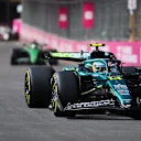 LAS VEGAS, NEVADA - NOVEMBER 22: Fernando Alonso of Spain driving the (14) Aston Martin F1 Team AMR25 Mercedes on track during the F1 Grand Prix of Las Vegas at Las Vegas Strip Circuit on November 22, 2025 in Las Vegas, Nevada. (Photo by Hector Vivas/Getty Images)