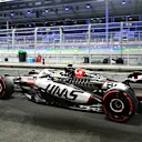 JEDDAH, SAUDI ARABIA - APRIL 19: Oliver Bearman of Great Britain driving the (87) Haas F1 VF-25 Ferrari in the Pitlane during qualifying ahead of the F1 Grand Prix of Saudi Arabia at Jeddah Corniche Circuit on April 19, 2025 in Jeddah, Saudi Arabia. (Photo by Mark Sutton - Formula 1/Formula 1 via Getty Images)