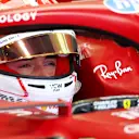BAHRAIN, BAHRAIN - FEBRUARY 28: Charles Leclerc of Monaco and Scuderia Ferrari prepares to drive in
