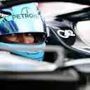 MELBOURNE, AUSTRALIA - MARCH 07: Pole position qualifier George Russell of Great Britain and