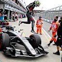 MELBOURNE, AUSTRALIA - MARCH 07: Gabriel Bortoleto of Brazil and Audi F1 Team jumps out of his car in the Pitlane during qualifying ahead of the F1 Grand Prix of Australia at Albert Park Grand Prix Circuit on March 07, 2026 in Melbourne, Australia. (Photo by Mark Sutton - Formula 1/Formula 1 via Getty Images)