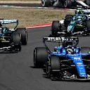 SHANGHAI, CHINA - MARCH 14: Alexander Albon of Thailand driving the (23) Williams FW48 Mercedes leads. Lance Stroll of Canada driving the (18) Aston Martin F1 Team AMR26 Hondaand Fernando Alonso of Spain driving the (14) Aston Martin F1 Team AMR26 Honda on track during the Sprint ahead of the F1 Grand Prix of China at Shanghai International Circuit on March 14, 2026 in Shanghai, China. (Photo by Mark Sutton - Formula 1/Formula 1 via Getty Images)