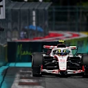 MIAMI, FLORIDA - MAY 01: Oliver Bearman of Great Britain driving the (87) Haas F1 VF-26 Ferrari on track during practice ahead of the F1 Grand Prix of Miami at Miami International Autodrome on May 01, 2026 in Miami, Florida. (Photo by Rudy Carezzevoli/Getty Images)