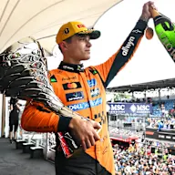 SAO PAULO, BRAZIL - NOVEMBER 09: Race winner Lando Norris of Great Britain and McLaren with his